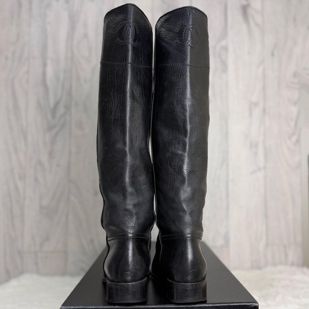 人気♡39♡25cm♡CHANEL シャネル ココマーク ロングブーツ COCO