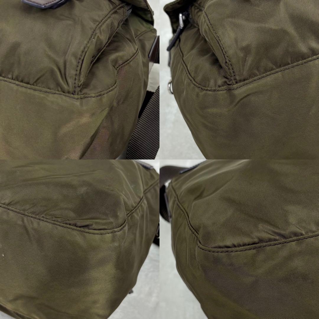 PRADA プラダ ナイロン メッセンジャーバッグ ショルダーバッグ カーキ