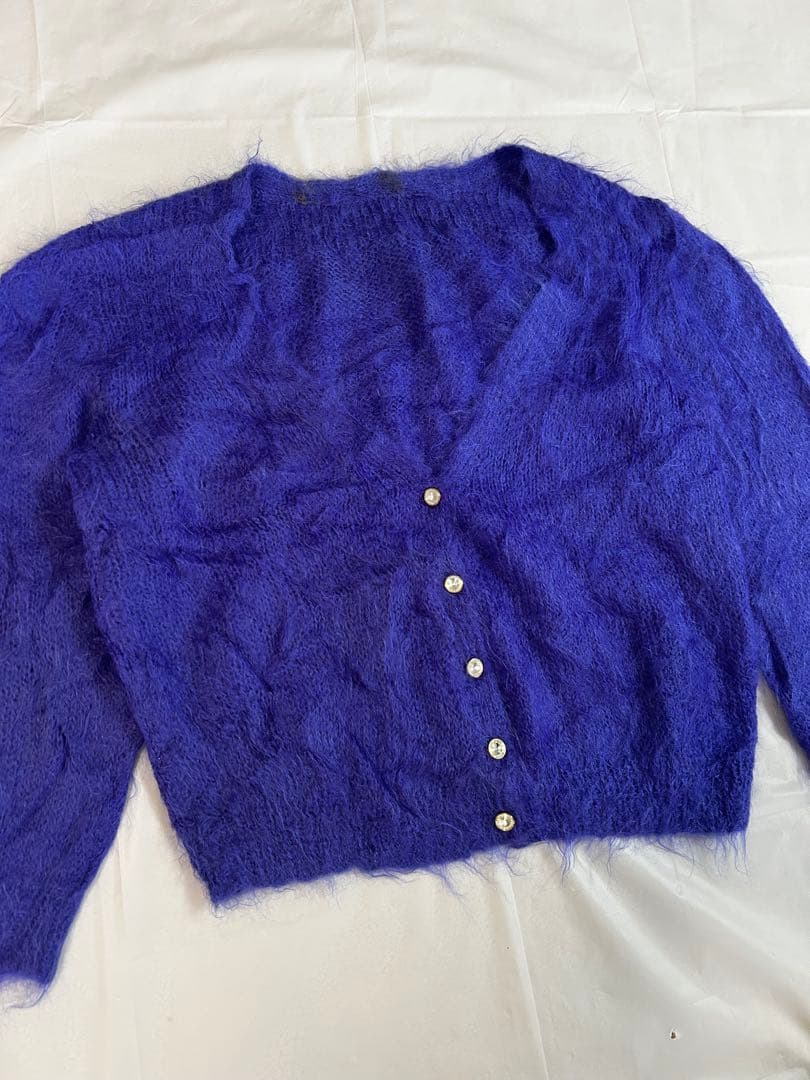 60〜70s モヘアカーディガン シャギーニット 毛足長