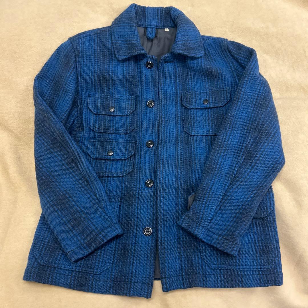 ドミンゴOMNIGODウールハンティングジャケット 4 青✖︎黒チェック美USED