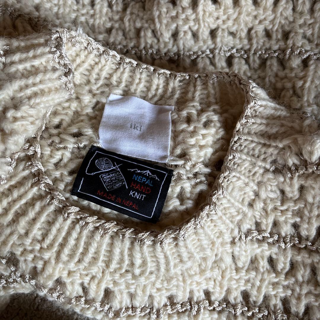 iki ネパール　手編みニット　ネパールハンドニット　yuni ambidex