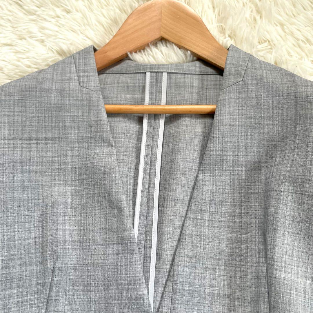 green label relaxingカチリカグレーノーラペルパンツスーツ