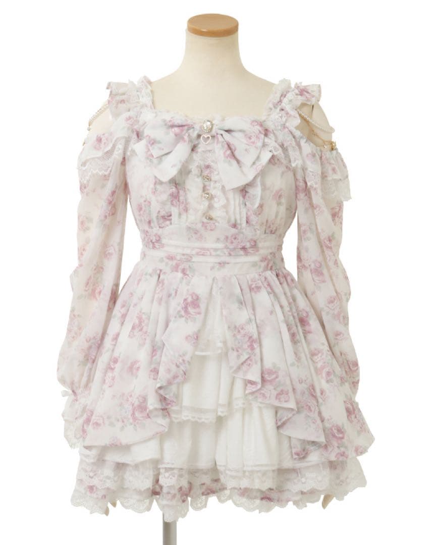 リズリサ ローズシフォン セットアップ ホワイト