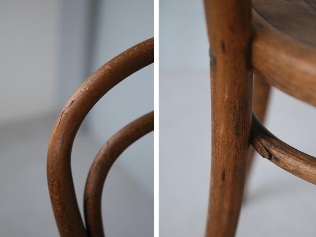 フランスアンティークMundus製ベントウッドチェア/木製椅子イス(92-65)