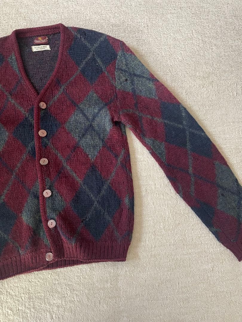 60s モヘアカーディガン　アーガイル