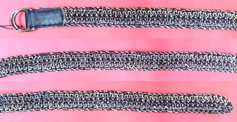 【未使用】ジョルジオアルマーニ　リングベルト　レザー　メッシュ　８５/３４