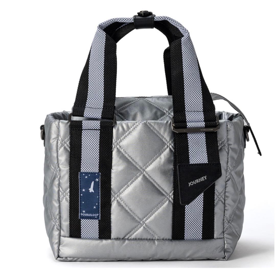 シルバー キルティング ボディバッグ ダブルループ