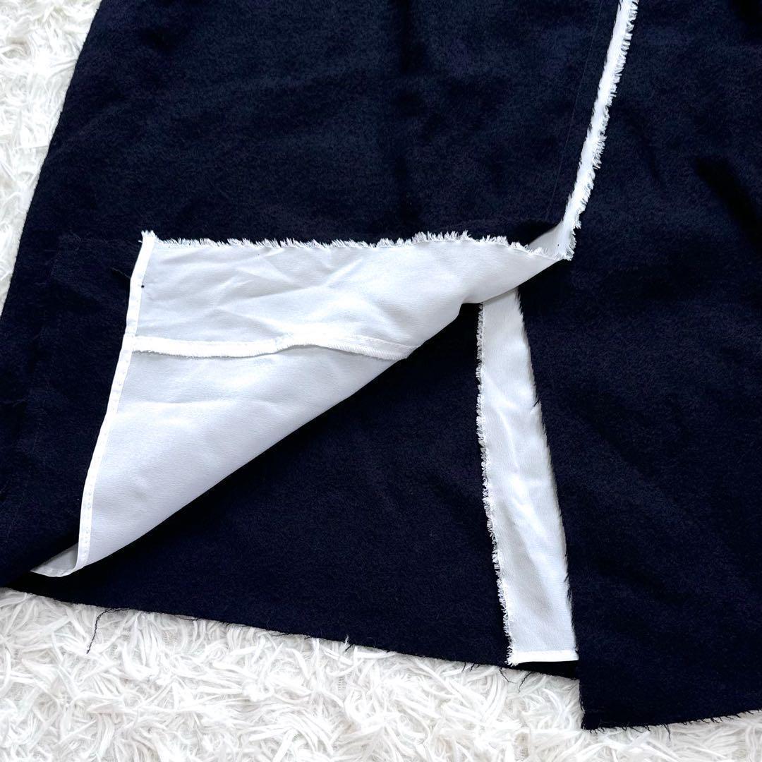 新品同等【23AW】マディソンブルー 縮絨 ラップスカート ネイビー タグ付き