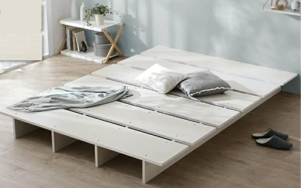 セミダブル ステージデザイン 天然木調ヘッドレス ニュアンスホワイト 6-8