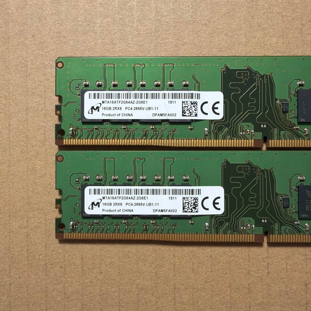 [08] デスクトップ PC メモリ16GBx2(32GB) DDR4 2666