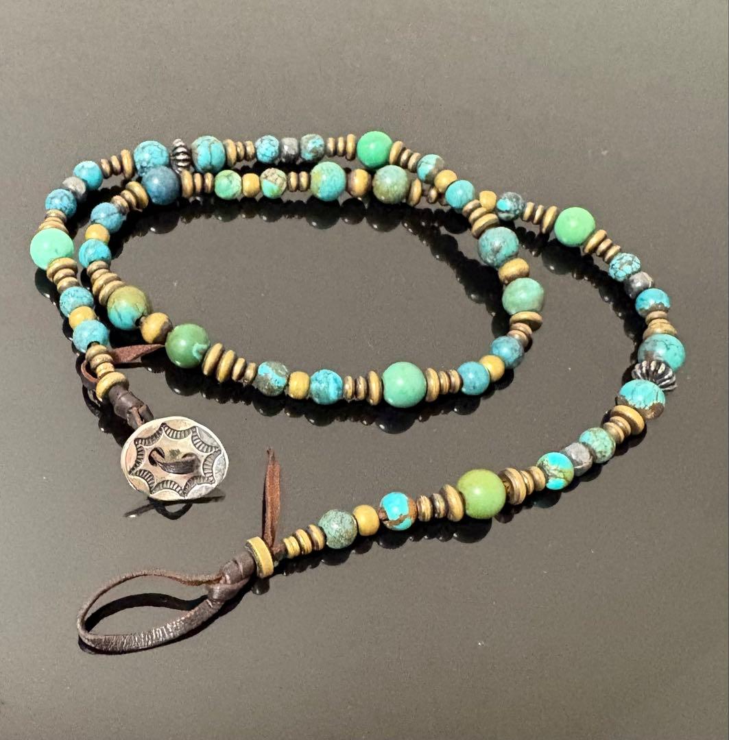 THE FLAT HEAD フラットヘッド ターコイズビーズ3連ブレスレット