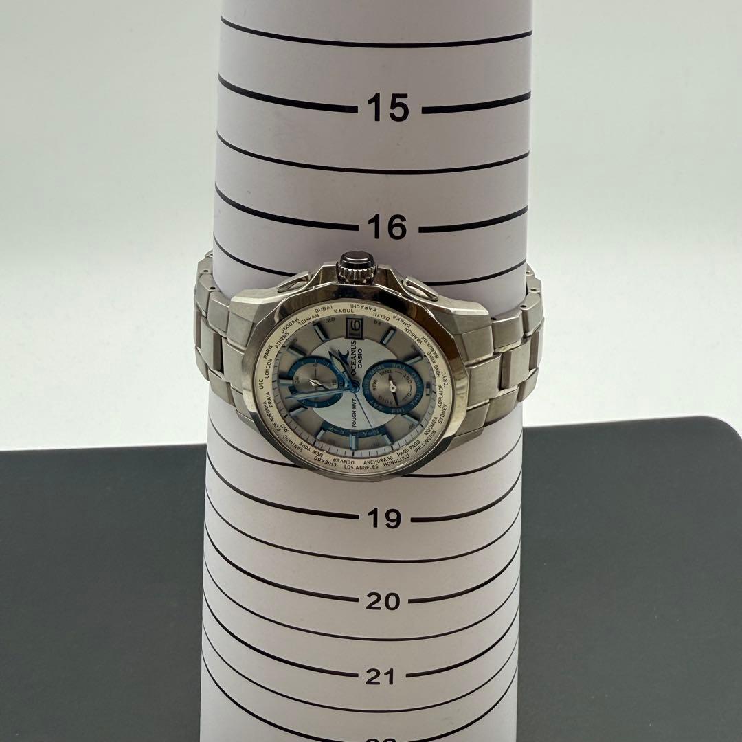 箱付き/稼働品✨カシオ オシアナス 腕時計 マンタ デイデイト ソーラー 青針