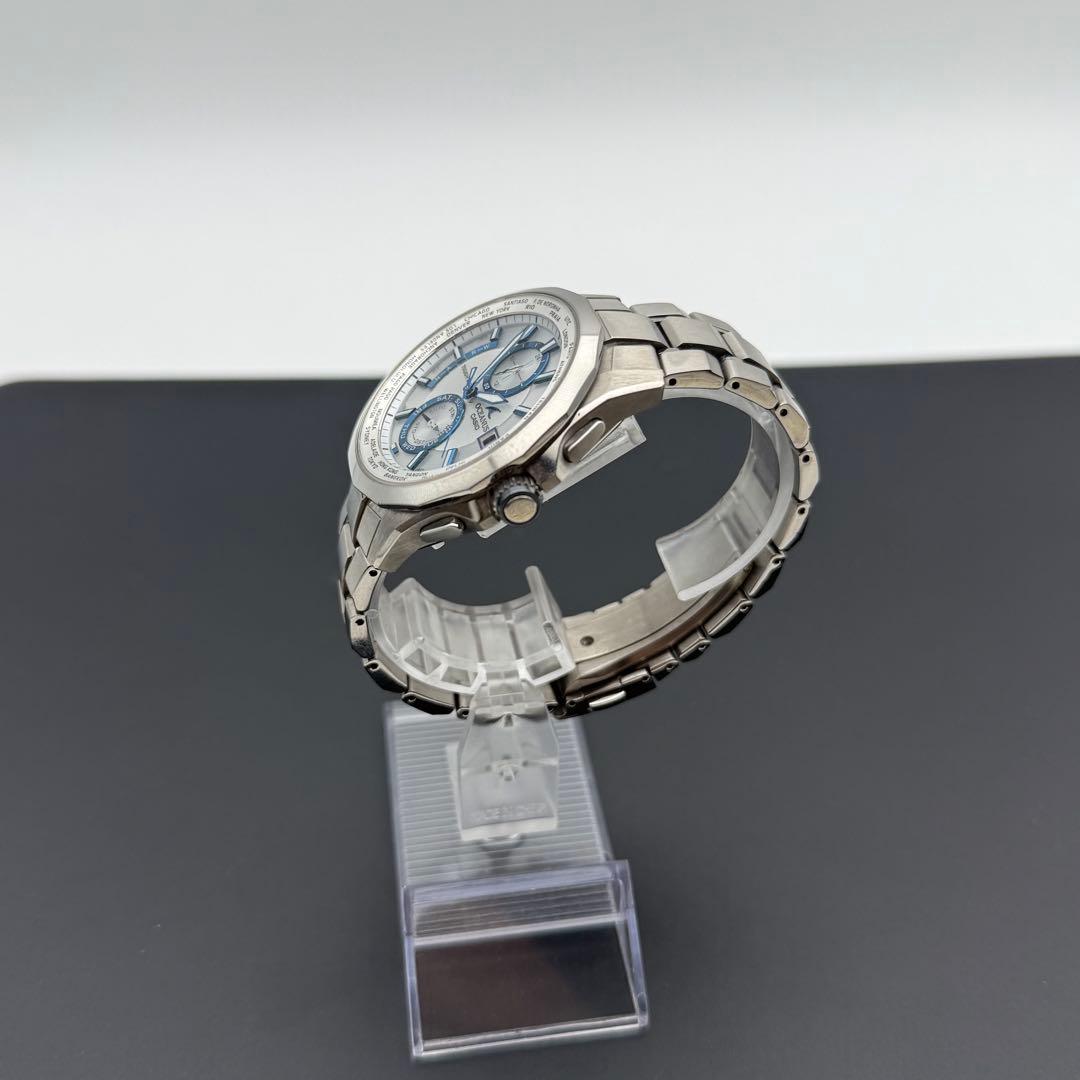 箱付き/稼働品✨カシオ オシアナス 腕時計 マンタ デイデイト ソーラー 青針