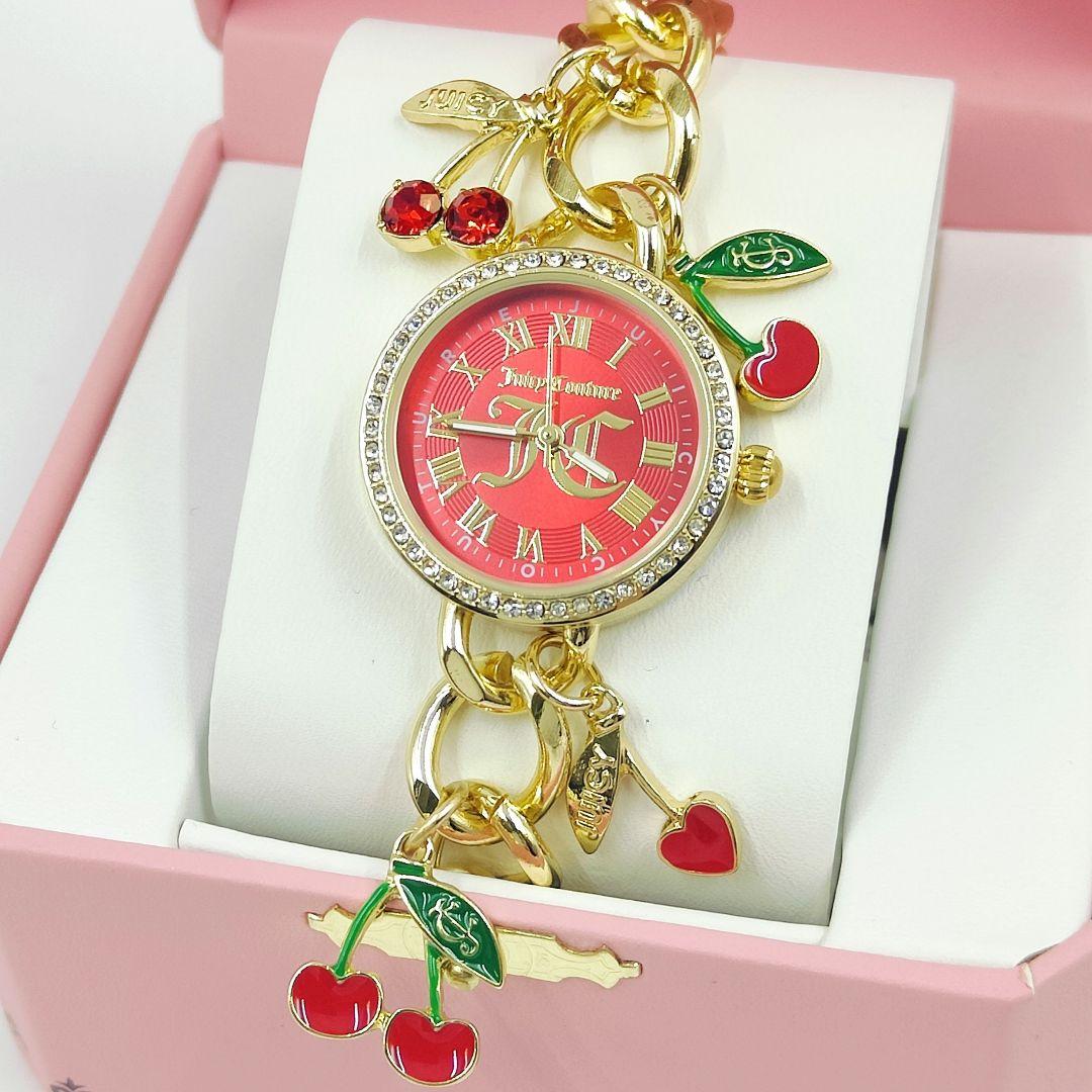 ジューシークチュール レディース 腕時計 ブレスレット チャーム付 ゴールド系