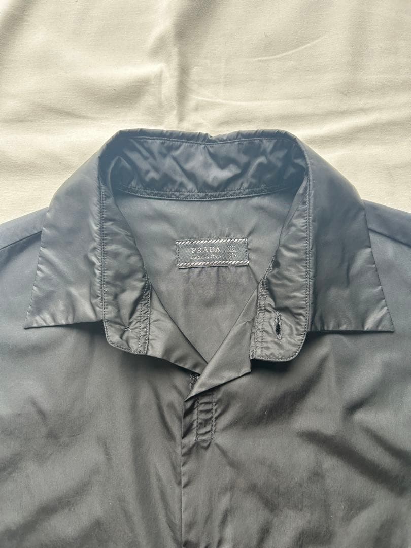 トップス 90s prada nylon velcro shirt (38) black
