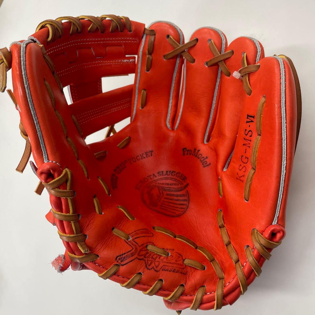 Slugger Aggressive オレンジ 硬式グローブ　二塁手・遊撃手向き