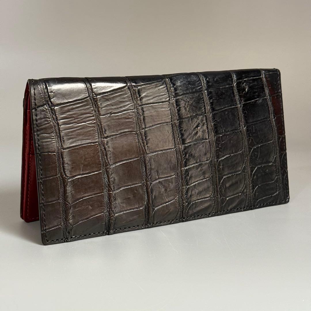 革巧 クロコダイル 長財布 日本製 ブラック クロコ 財布 プレリー ギンザ