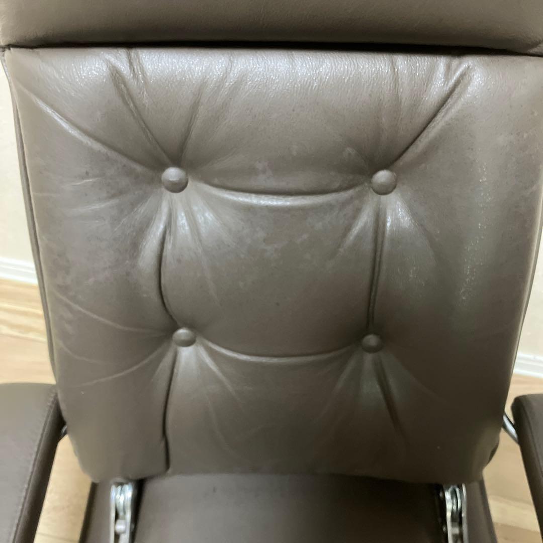 光製作所 MFR-本革 高級座椅子 ブラウン リクライニング 360度回転式