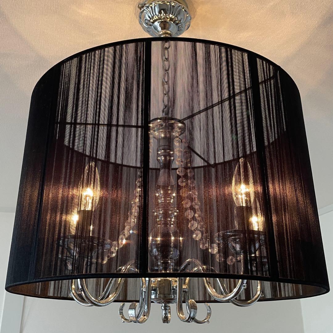 ブラックシェードシャンデリア　 5灯