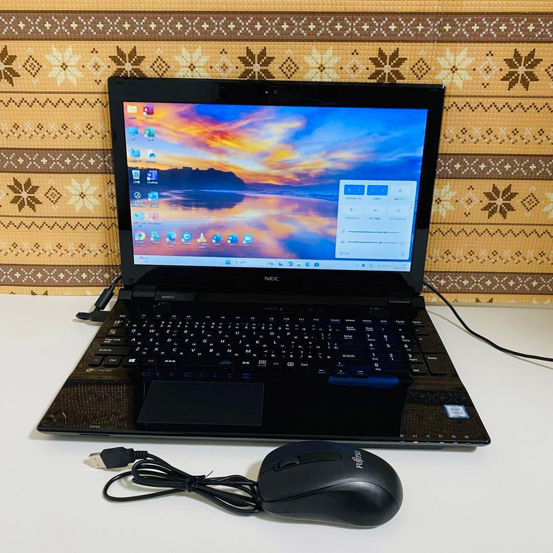 Y922 NECノートパソコンSSDメモリ8G高速Windows11オフィス付き