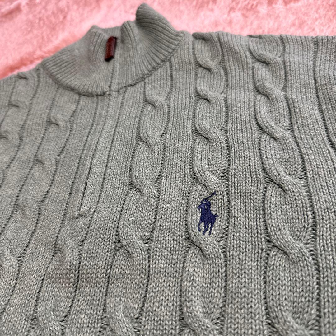 Ralph Lauren ケーブル ハーフジップ コットン セーター