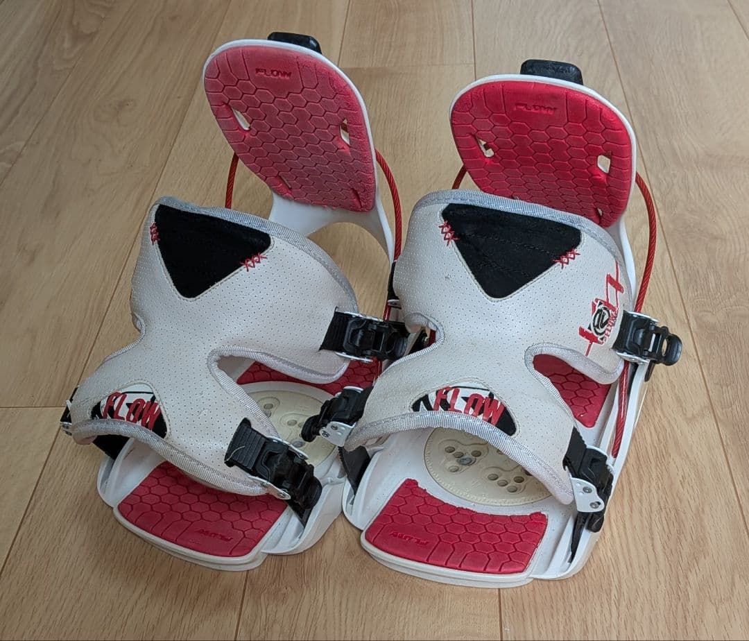 FLOW スノーボード ビンディング ホワイト/レッド　Lサイズ