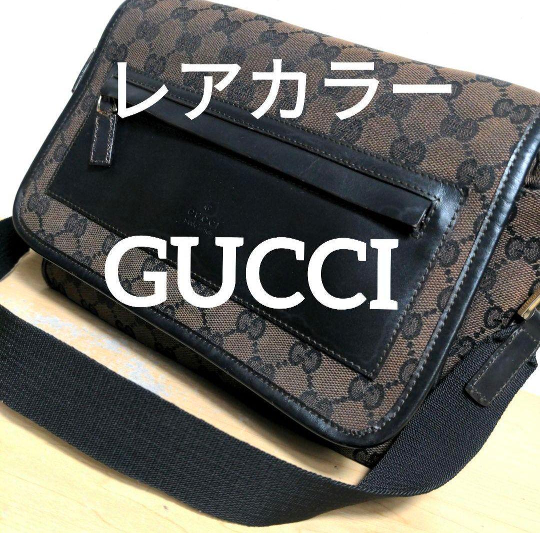 da39 GUCCI ショルダーバッグ GG柄 キャンバス×本革