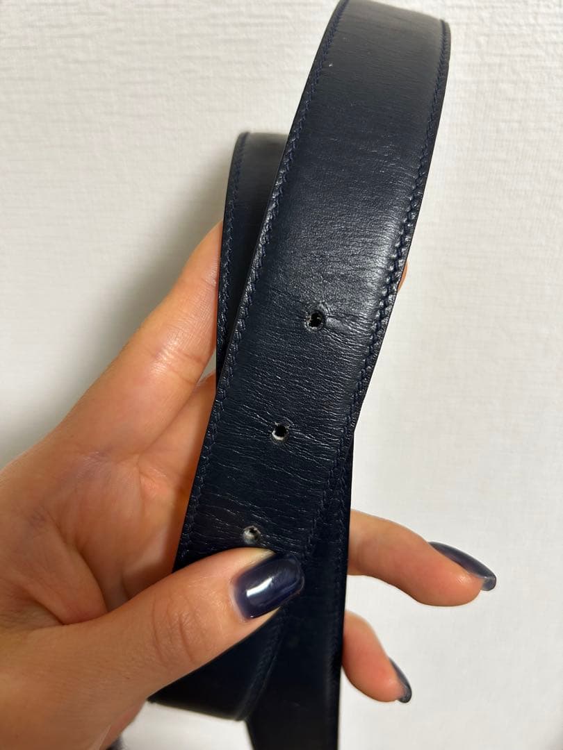 【1/1-1/3値下げ実施】GUCCI ブラックレザーベルト 75-30