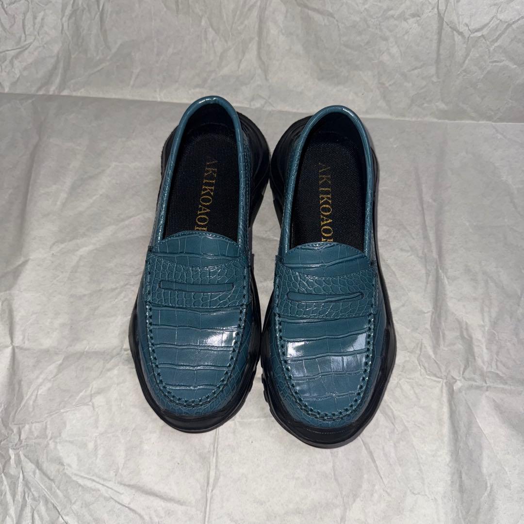 akikoaoki ローファー クロコダイル ブルー