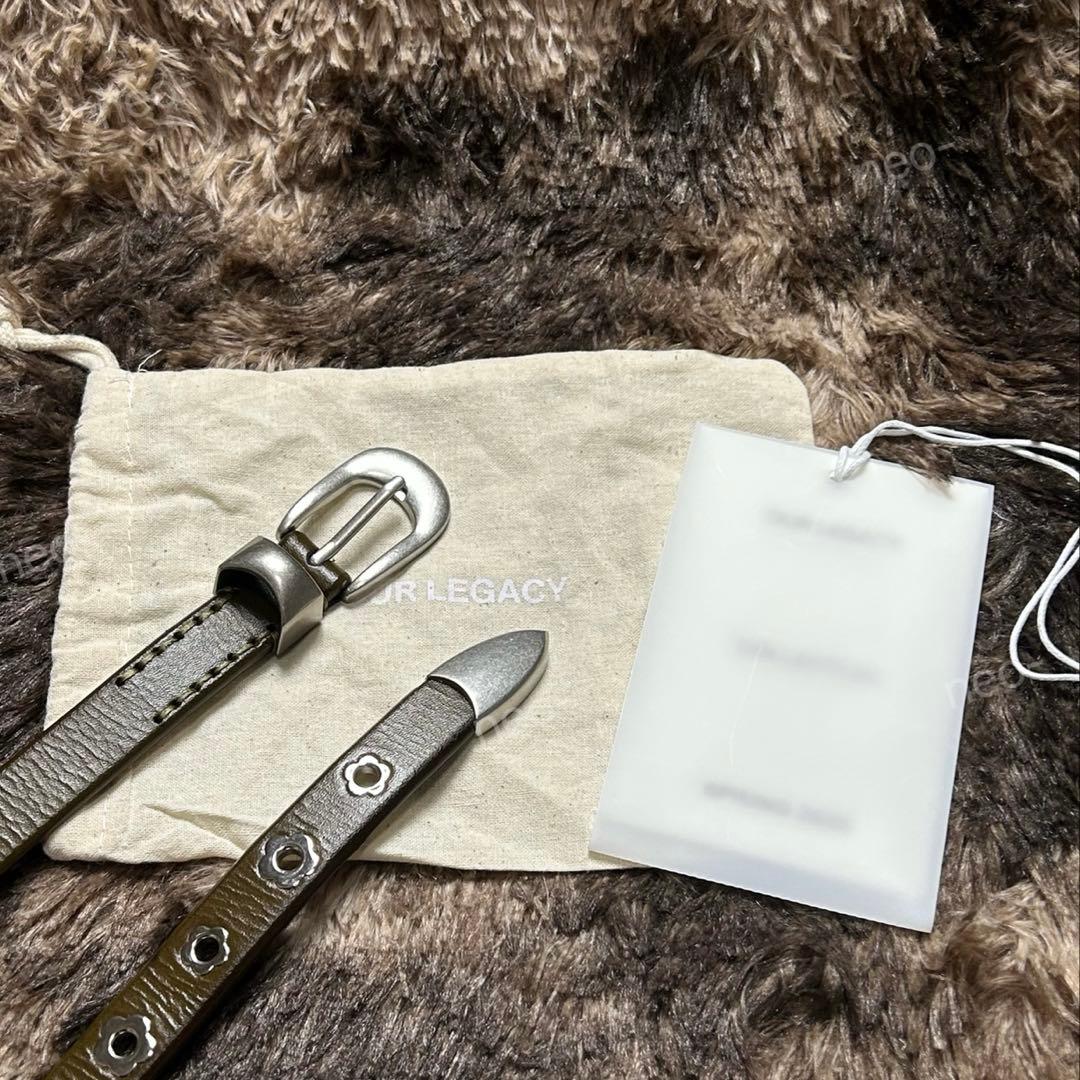 小物 OUR LEGACY BELT Flowers 2cm On Leather