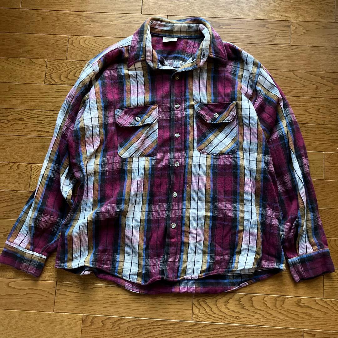 好配色 90s FIVE BROTHER ネルシャツ XL