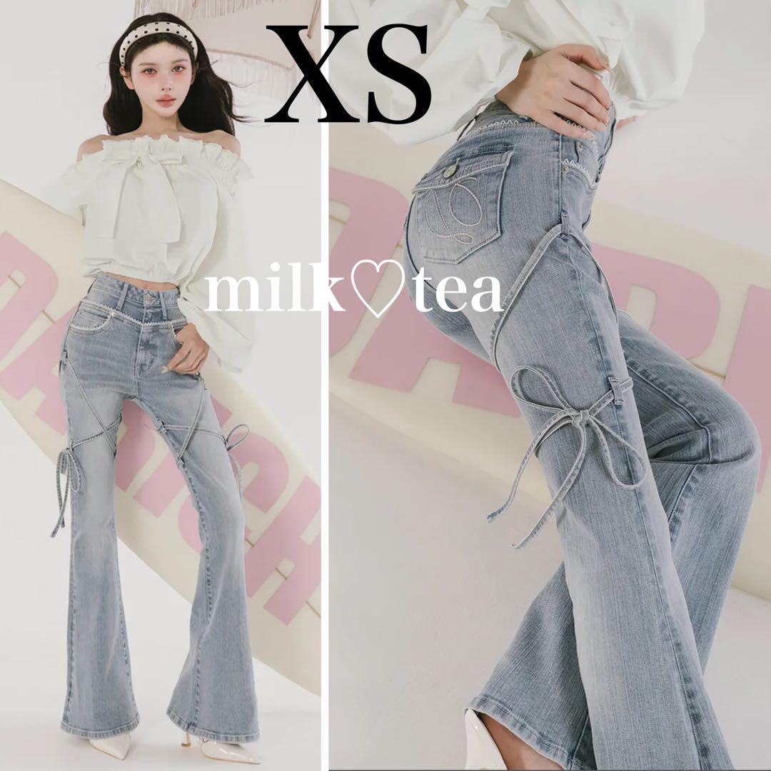 新品タグ付き ダーリッチ ピコレースハイウエストフレアデニム XS