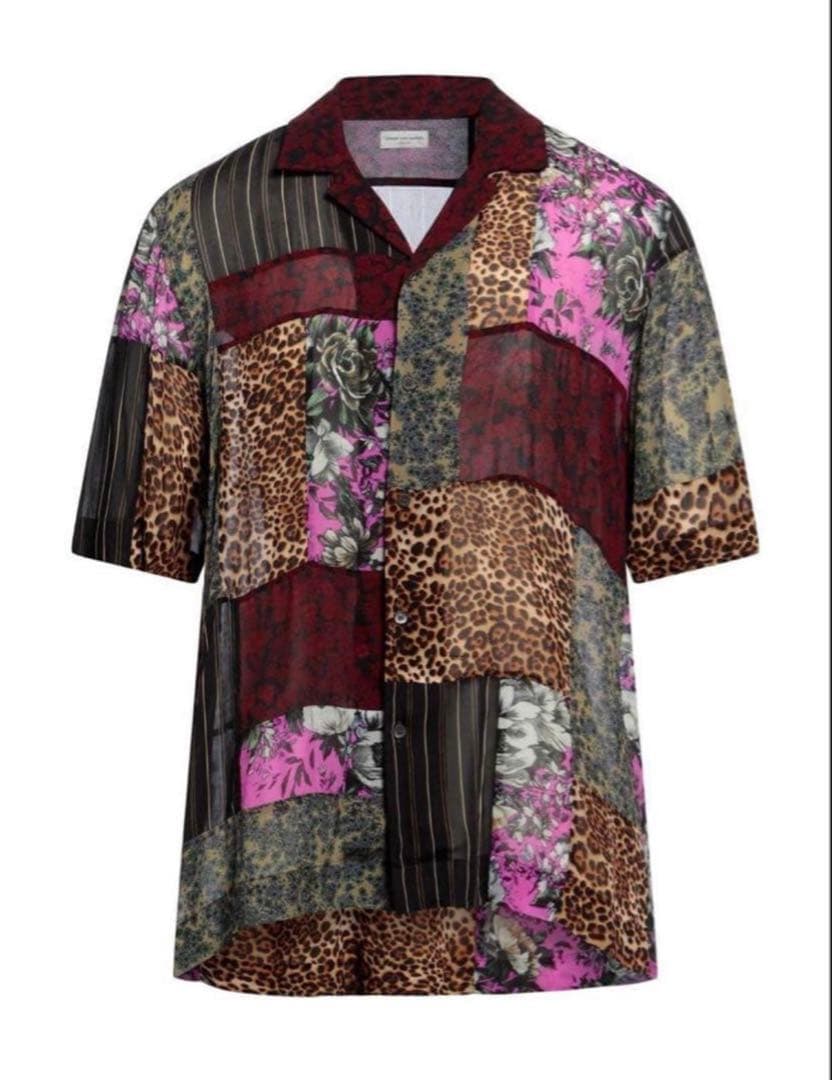 DRIES VAN NOTEN 23SS パッチワーク半袖シャツ　チェック