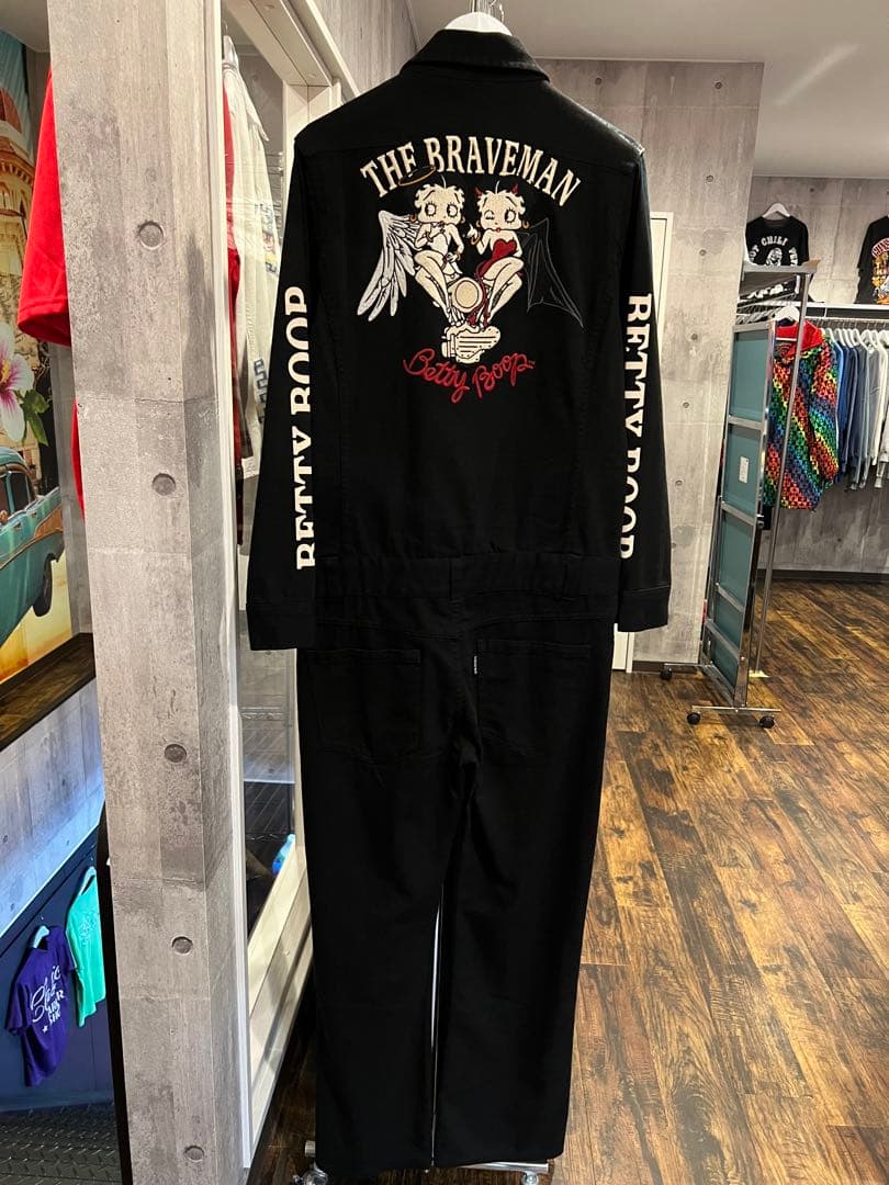 vansonタグ付きBLACKつなぎ