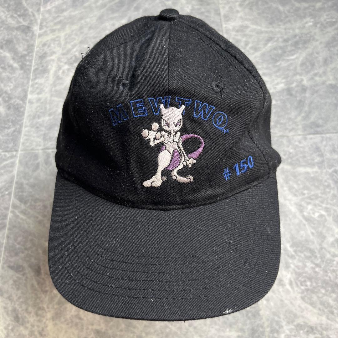 90s ポケモン　ミューツーキャップ　ブラック　head shot KC CAP