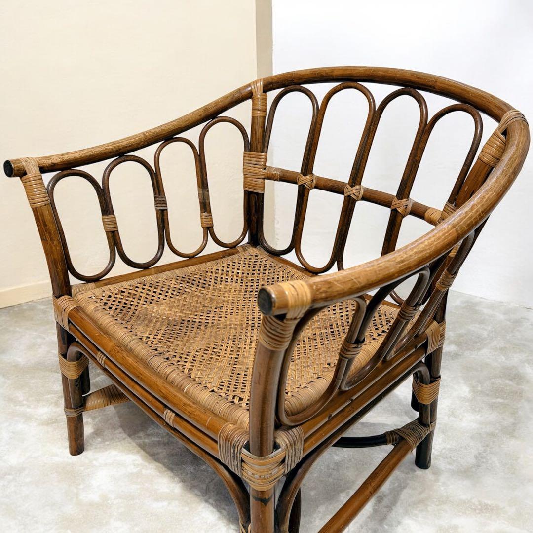 送料無料 マルニ ラタン 椅子 チェア　アンティーク ヴィンテージ 1脚