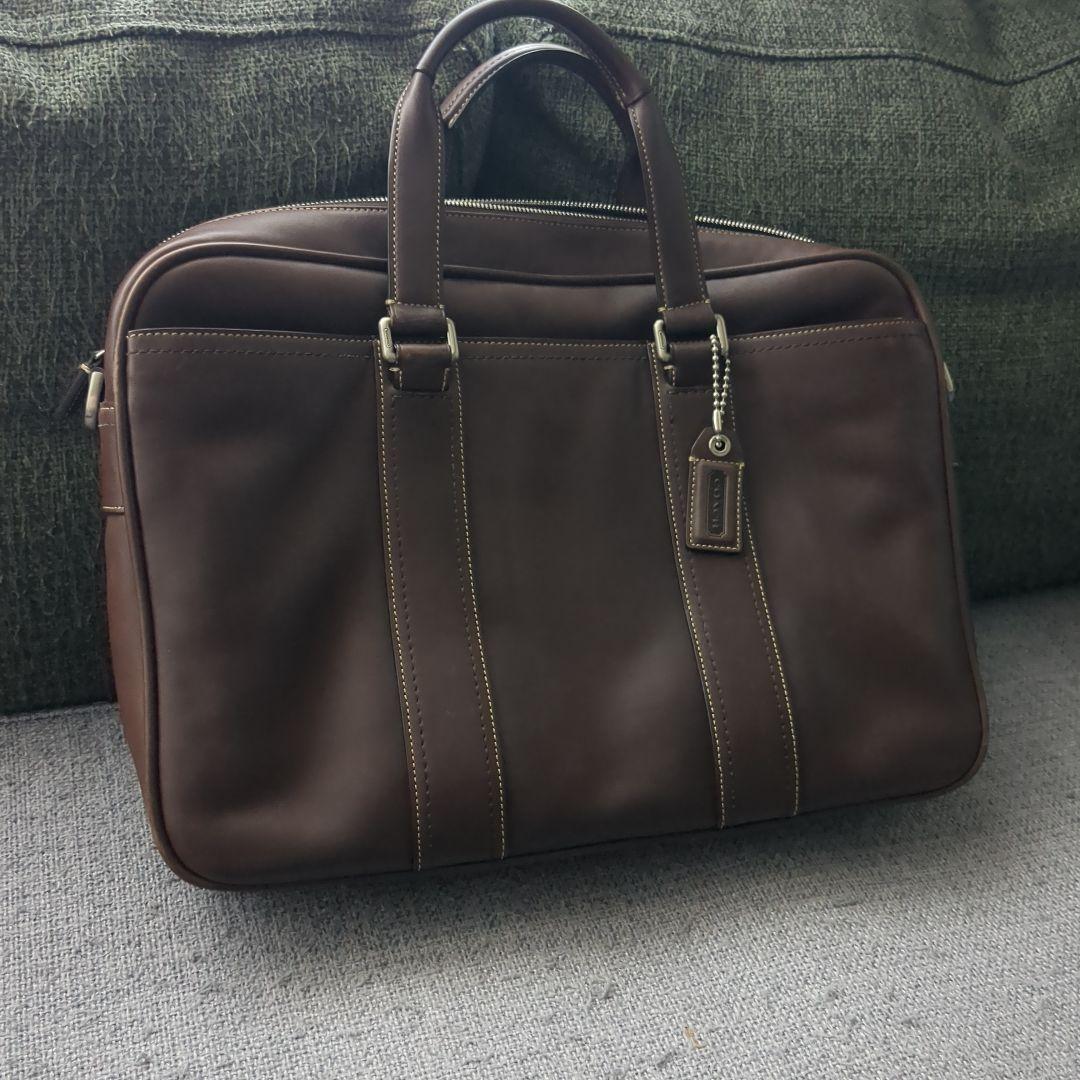 n*a様 コーチ ブラウンレザー ビジネスバッグ