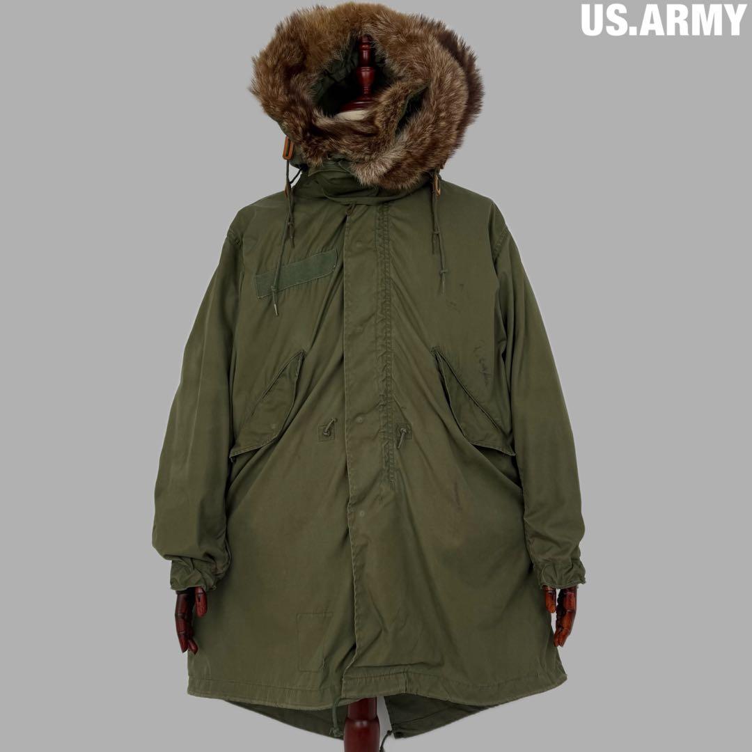 希少 米軍実物 SR 70s 80s 獣毛フード M-65 フィッシュテール