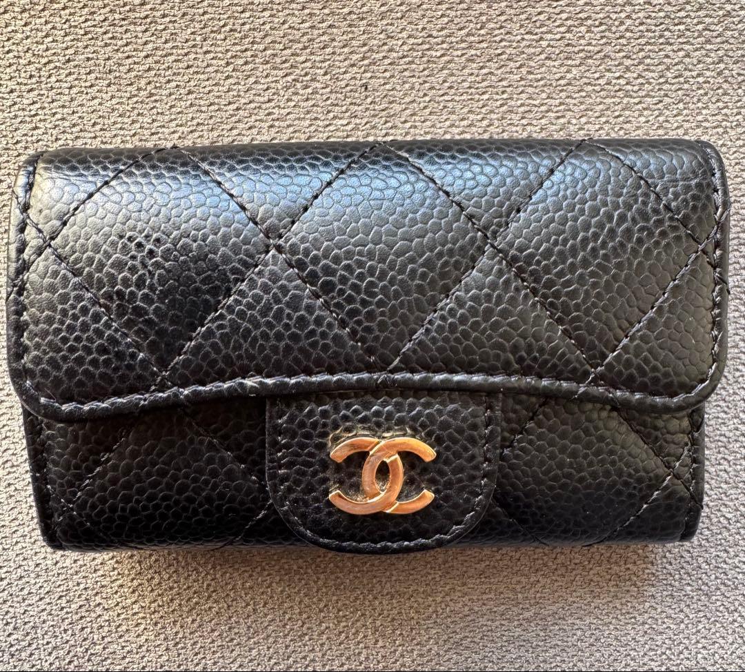 CHANEL マトラッセキーケース キャビアスキン6連