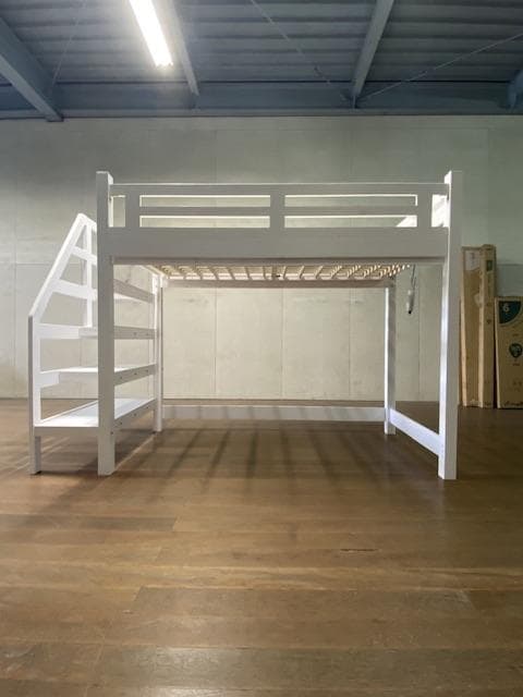 【九州～関東送料無料】階段ロフトベッドホワイトウォッシュ アウトレット　1001