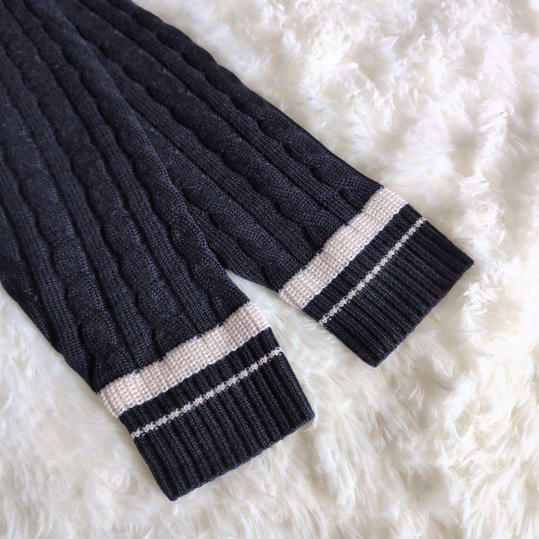 美品 バトナー シップス別注 肉厚ウール ケーブル チルデンニット ネイビー