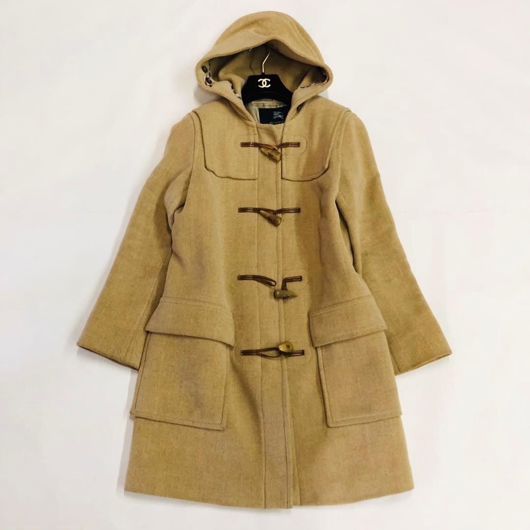 1370 バーバリー　ダッフルコート　ヘリンボーン　ノバチェク　ベージュ　38