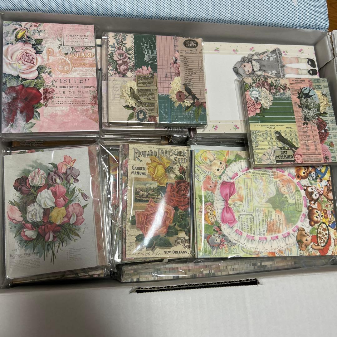 海外メモ　新品とおすそ分け用未使用品中古、多種類大量まとめ売り⭐️花柄多め、人物も