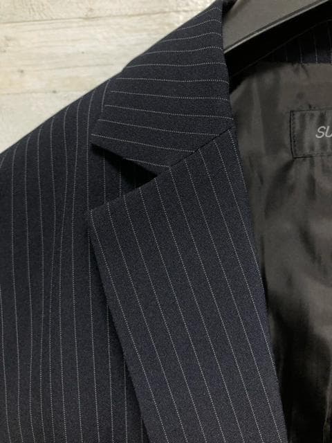 新品☆17号LL♪紺ストライプ♪2パンツスーツ♪ビジネスパンツスーツ☆Q429