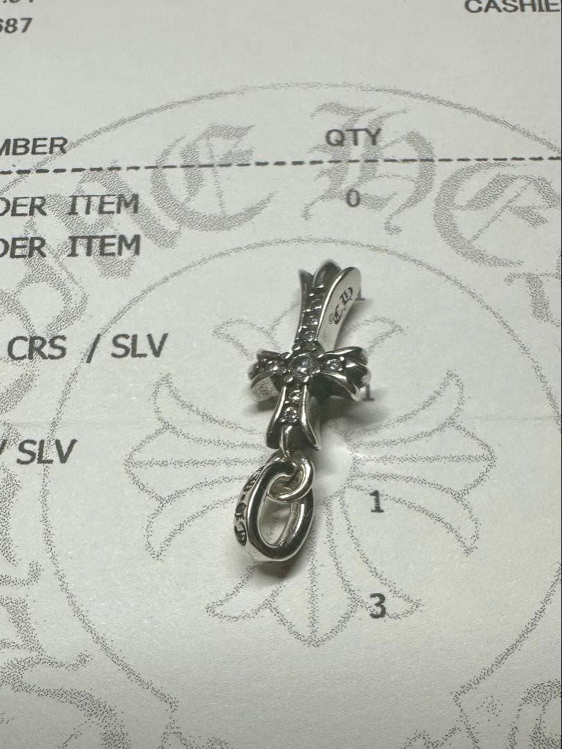 t*a様 クロムハーツ　クロス　ベビーファット　チャーム　シルバー925天然パヴ