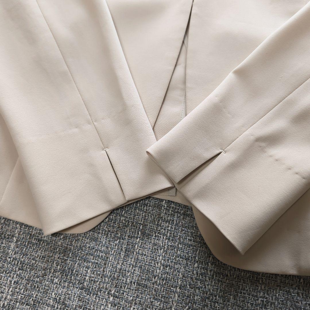 インディヴィ　春夏　UVケア　接触冷感　洗える　セットアップスーツ　アイボリー