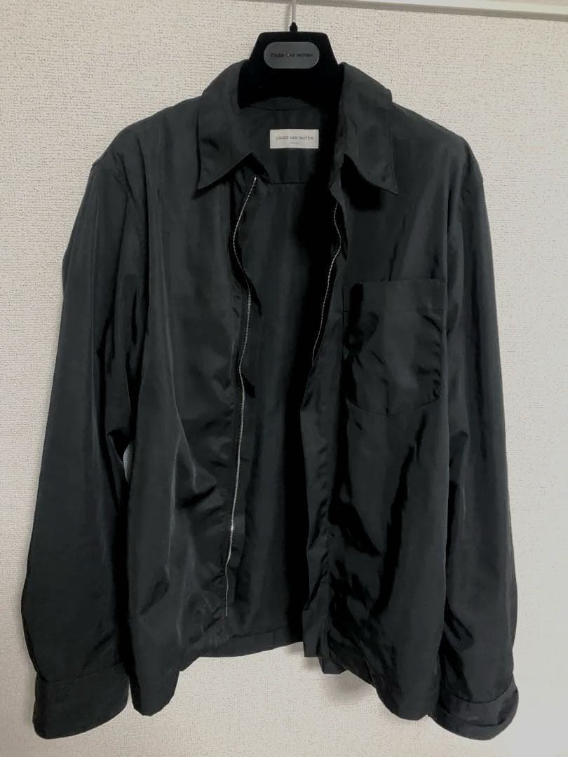 DRIES VAN NOTEN ブラックジップアップシャツ