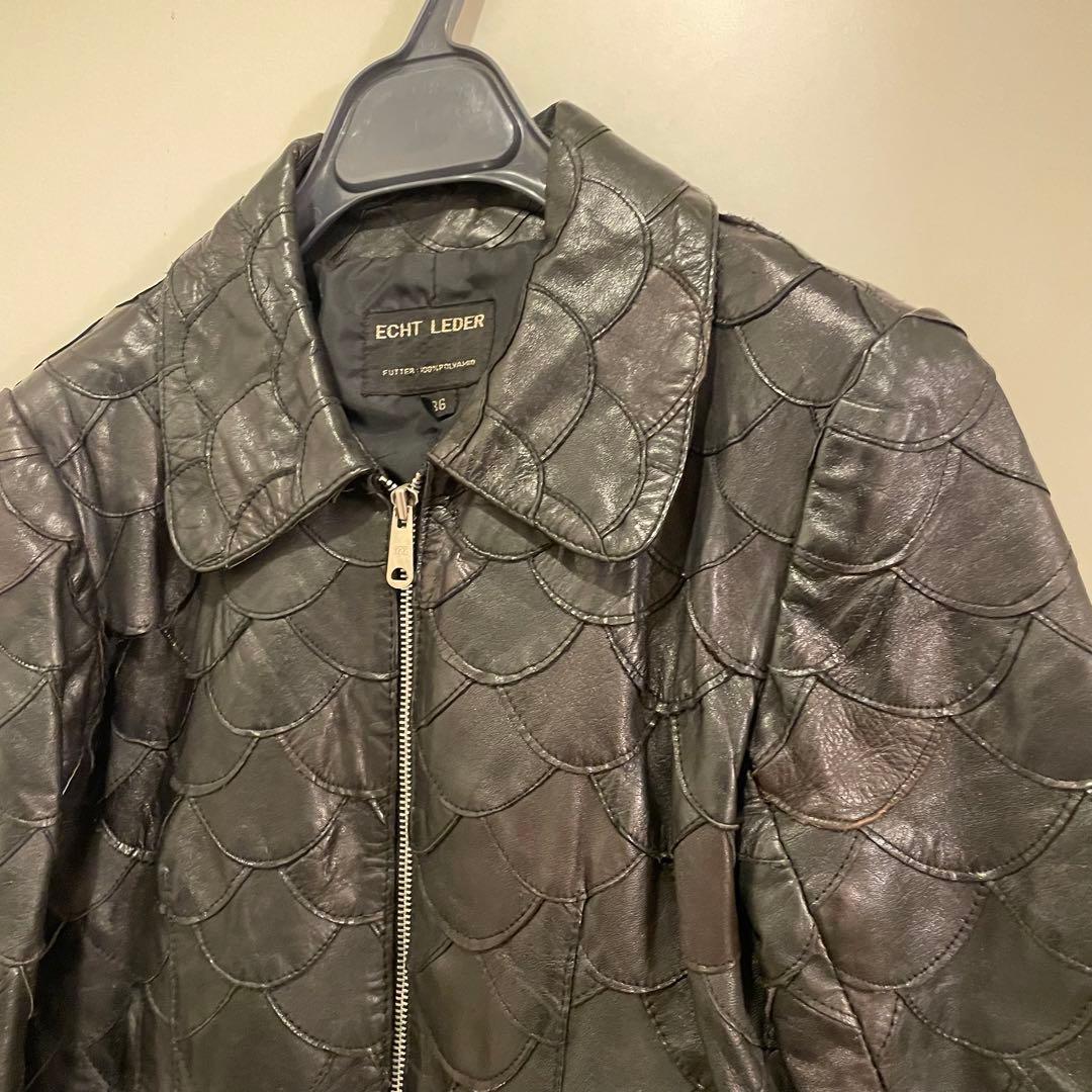 70s ヴィンテージ ユーロ クラフト系 ライダースジャケット レザージャケット