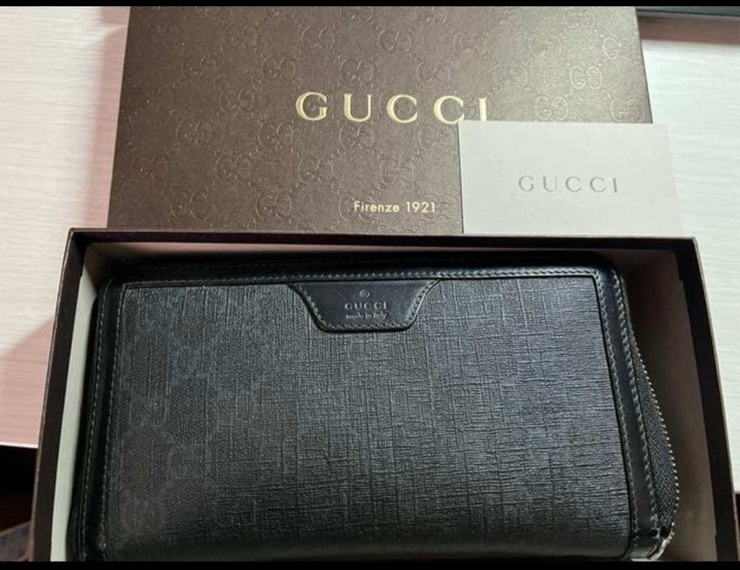 reiton☆GUCCI グッチ 長財布 ラウンドファスナー メンズ財布