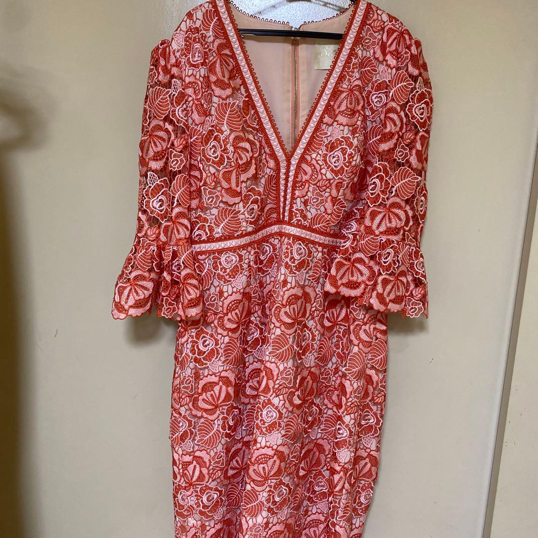 Settan 花柄レース ノースリーブワンピース 6号